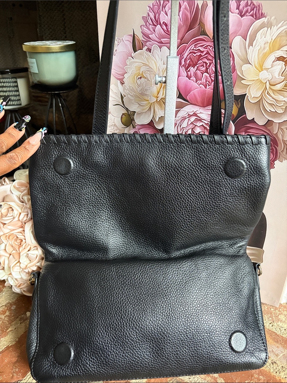 Tory Burch Marion foldover crossbody bag (Black) - Picture 7 of 10